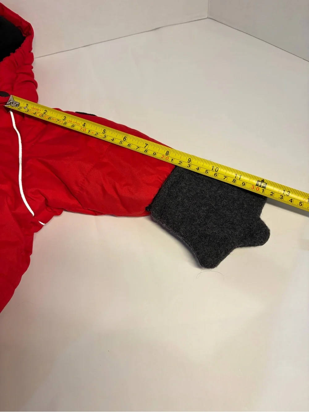 Polarn O. Pyret Red Hooded baby 4-6m Snowsuit with wool mittens